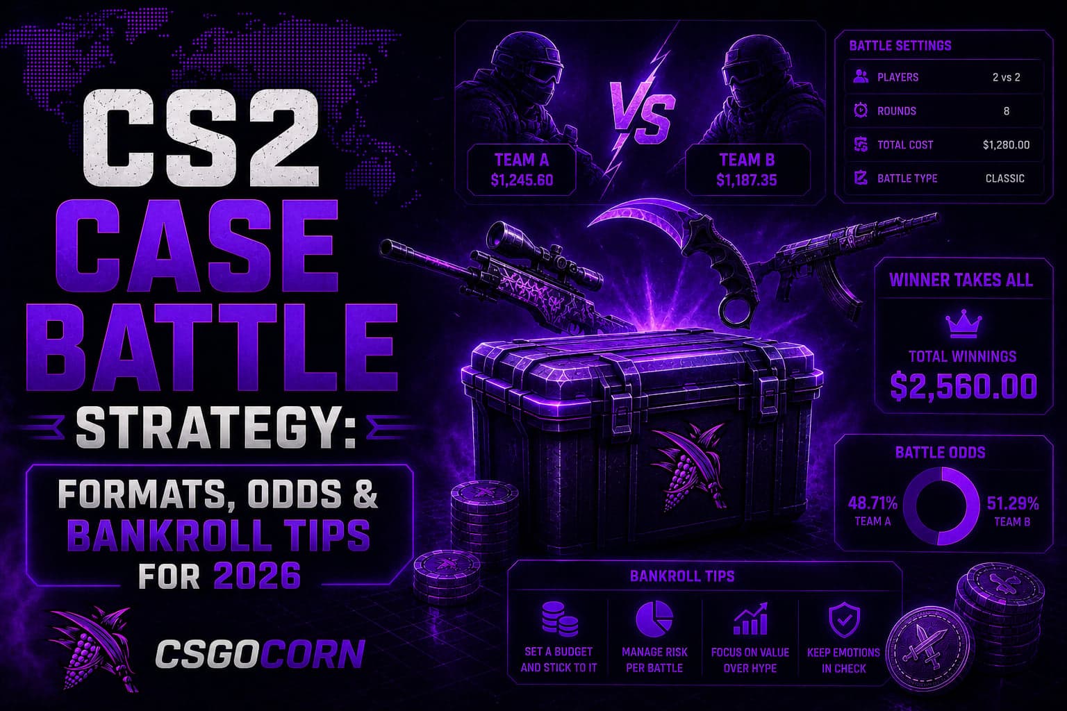 CS2 Case Battle Strategy: Formats, Odds & Bankroll Tips for 2026